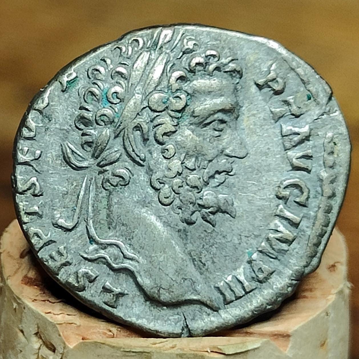 Septimius Severus with Pax reverse Silver Denarius, Ancient roman coin - VPUKcoins