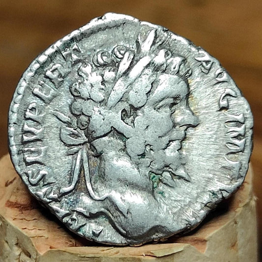 Septimius Severus with Securitas reverse Silver Denarius, Ancient roman coin - VPUKcoins