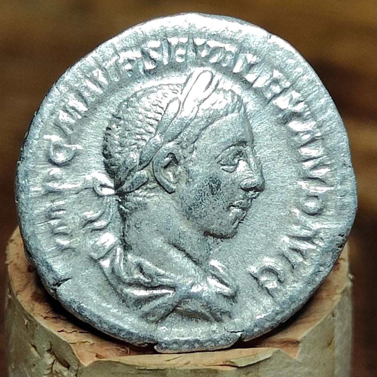 Severus Alexander with Victory reverse Silver Denarius, Ancient roman coin - VPUKcoins