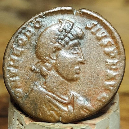 Theodosius I Roman coin with Emperor reverse, 379-395AD, AE2 - VPUKcoins