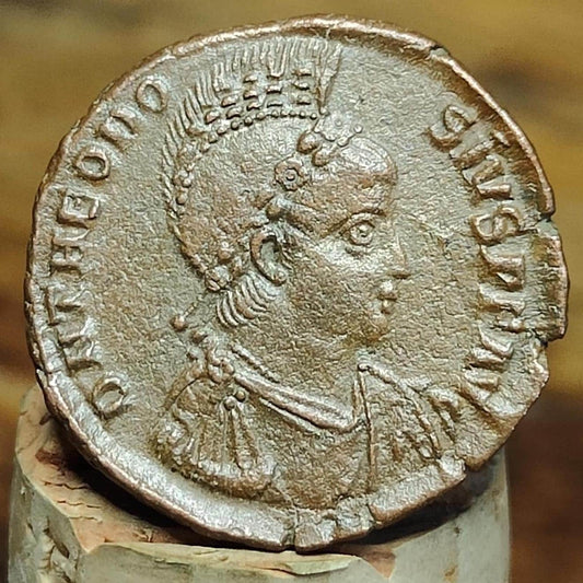 Theodosius Roman Maiorina coin with galley reverse, 375 - 395AD, AE2 - VPUKcoins