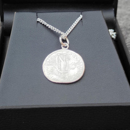 Trajan Silver Denarius pendant and chain, ancient necklace - VPUKcoins