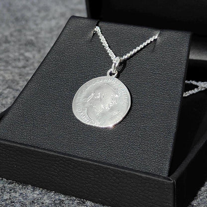 Trajan Silver Denarius pendant and chain, ancient necklace - VPUKcoins