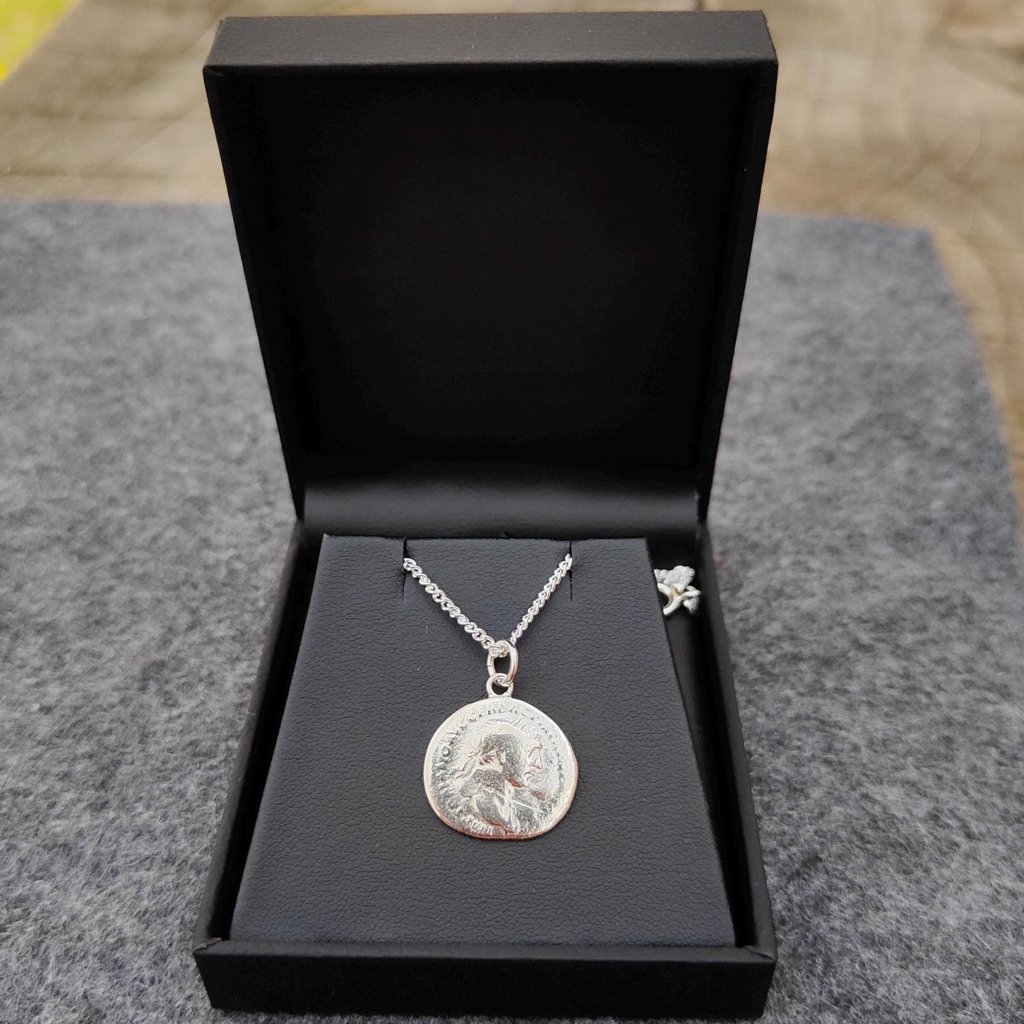 Trajan Silver Denarius pendant and chain, ancient necklace - VPUKcoins