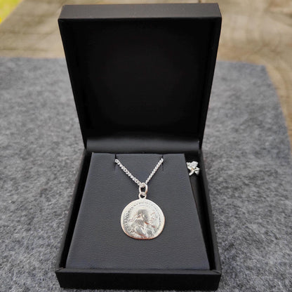 Trajan Silver Denarius pendant and chain, ancient necklace - VPUKcoins