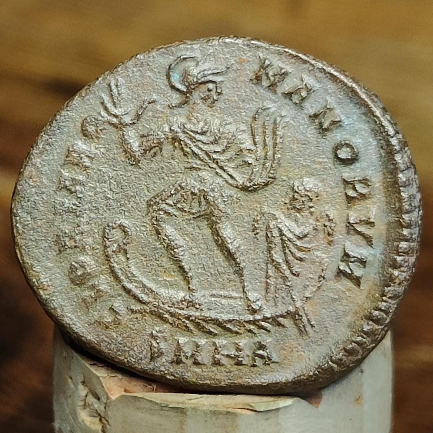 Valentinian II, Galley reverse coin, ancient Roman Maiorina, 375 - 392AD - VPUKcoins