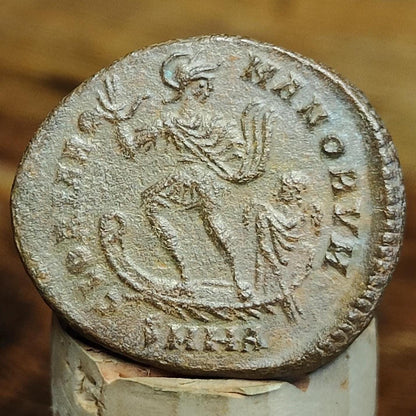 Valentinian II, Galley reverse coin, ancient Roman Maiorina, 375 - 392AD - VPUKcoins