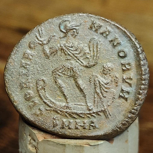 Valentinian II, Galley reverse coin, ancient Roman Maiorina, 375 - 392AD - VPUKcoins