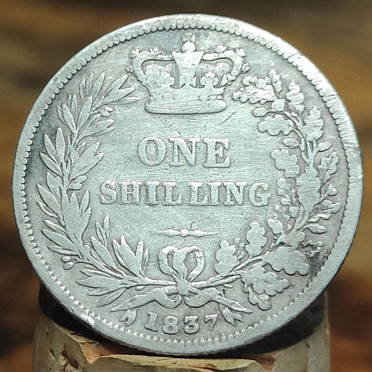 William IV silver shilling dated 1837, early milled silver coin - VPUKcoins